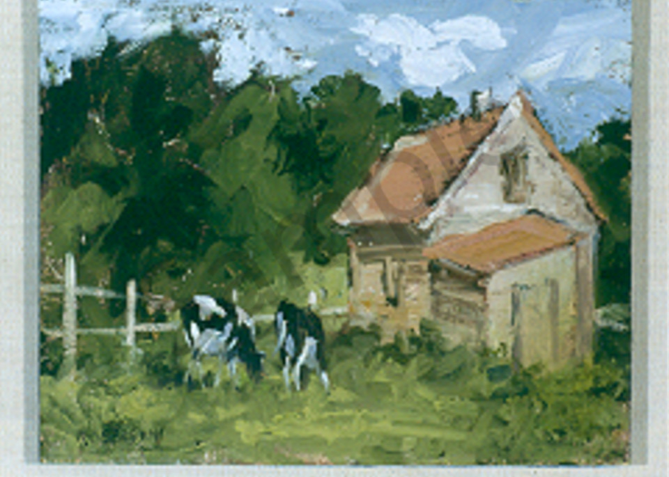 Cows In The Yard Art | Mary Roberson