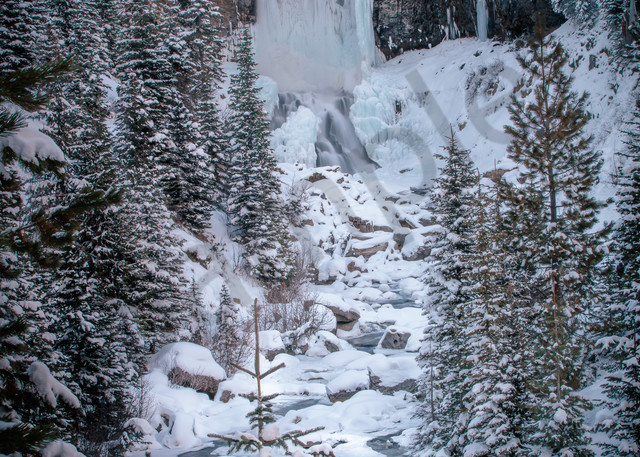 Tumalo Falls Winter Frozen Photography Art | Barb Gonzalez Photography