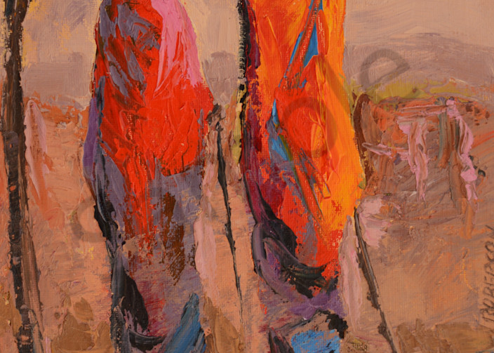 Tall Maasai Couple At Sunset Art | Mary Roberson
