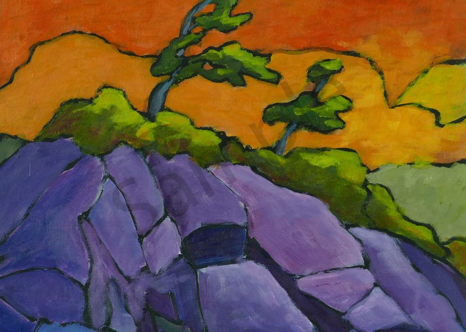 Two Trees, Purple Rocks Art | Keith Thirgood