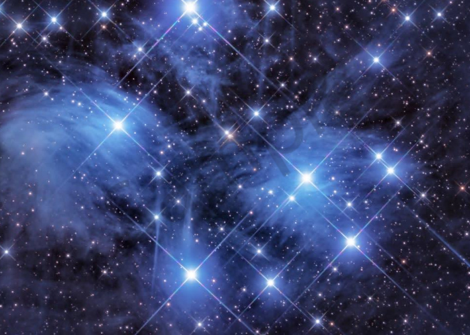 Pleiades Open Star Cluster Photography Art | Dark Sky Images