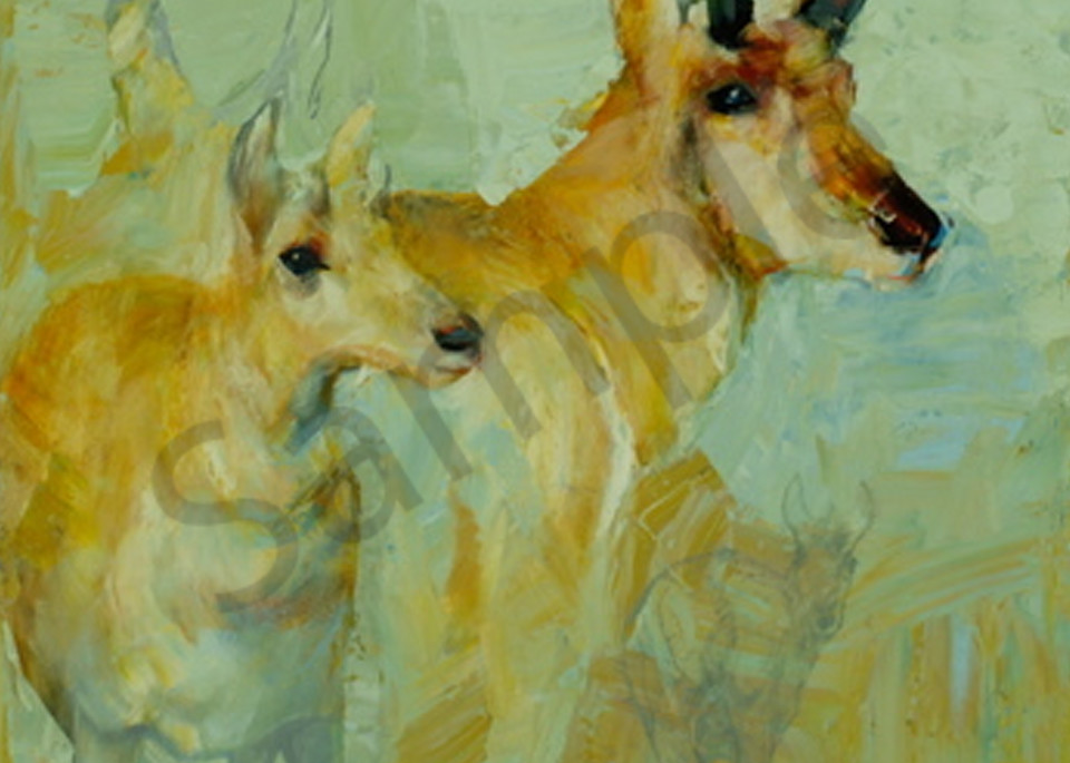 Peaches And Bucky In Wyoming Art | Mary Roberson
