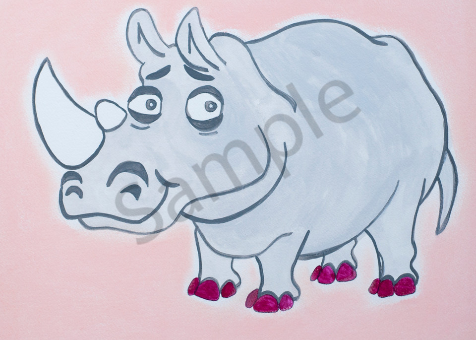 Rare Red Toed Rhino Art | arteparalavida