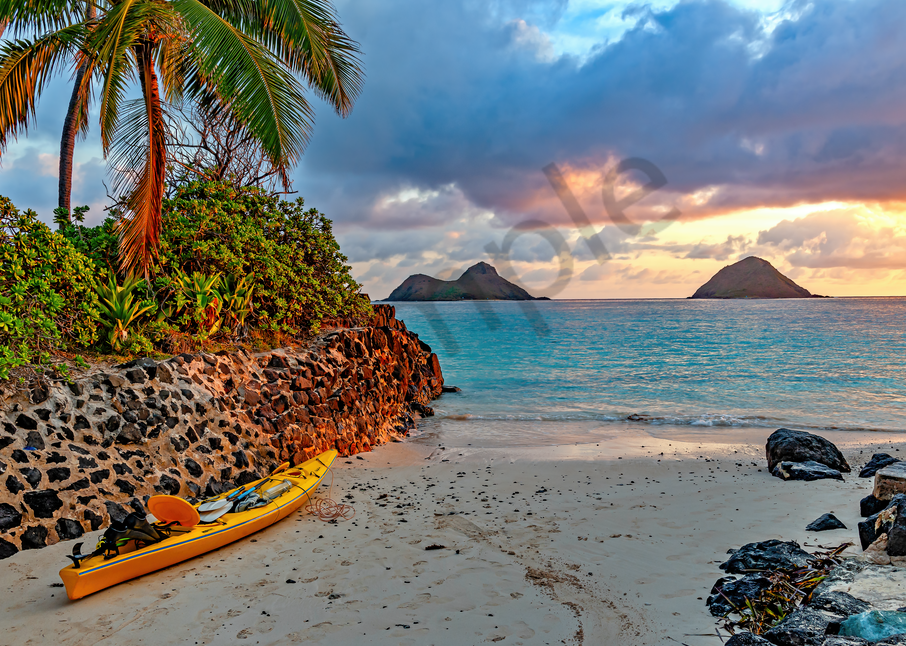 Art Print The Mokes And Sunset Lanikai Hawaii Louis Cantillo