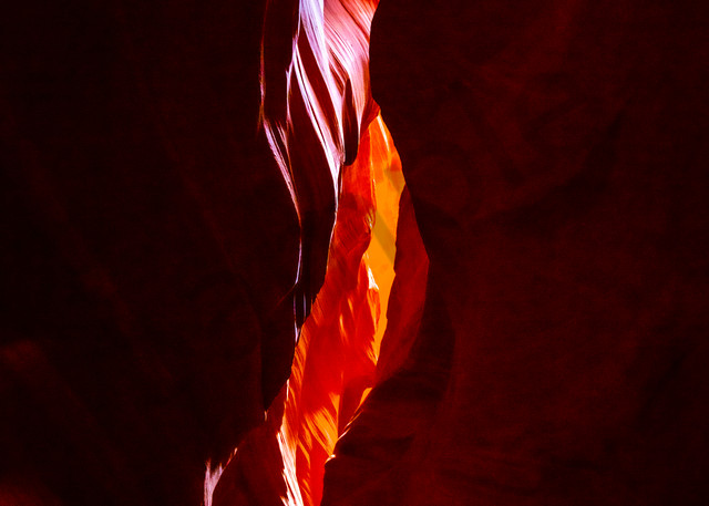 Inside Antelope Canyon, Arizona photographing the beautiful colors