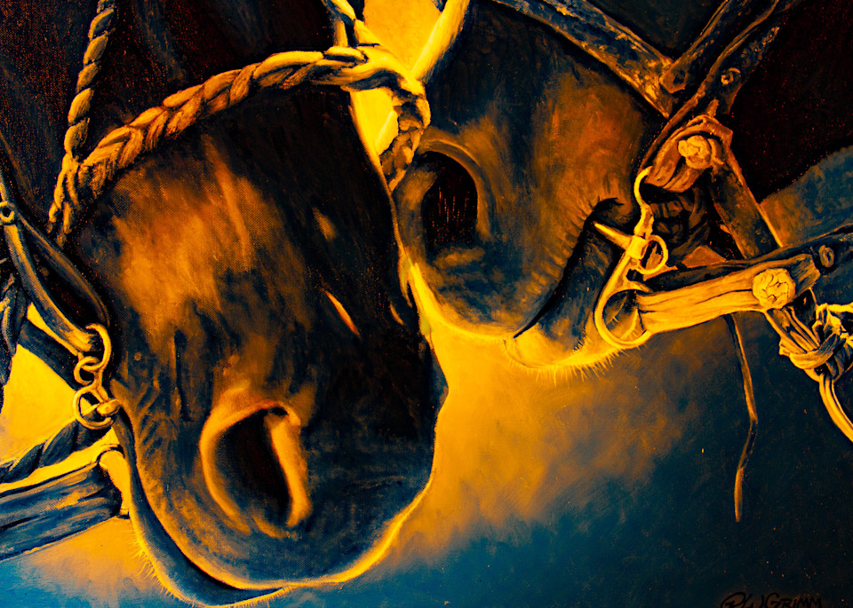 horse, noses, abstract, blue, yellow