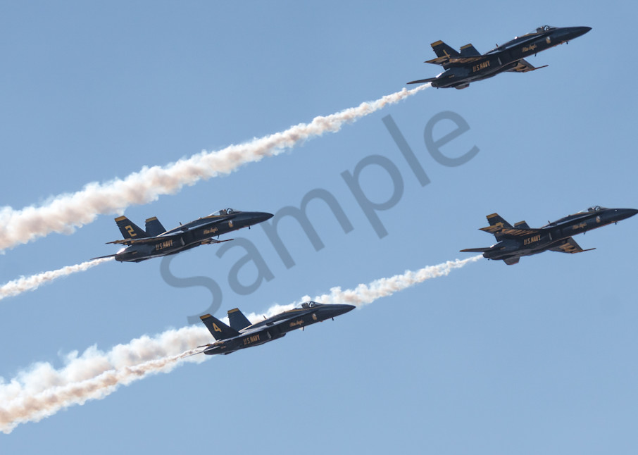 Blue Angels Delta Formation Flies Overhead