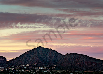 Phoenix Camelback Mountain Panorama colorful sunset