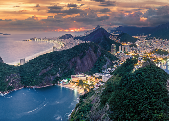 Print Art Rio de Janeiro Brazil Sugar Loaf Mountain Overlook