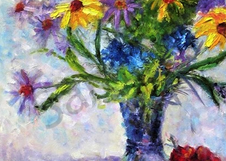 Purple Vase With Flowers And Fruit  Art | Al Marcenkus Art, LLC
