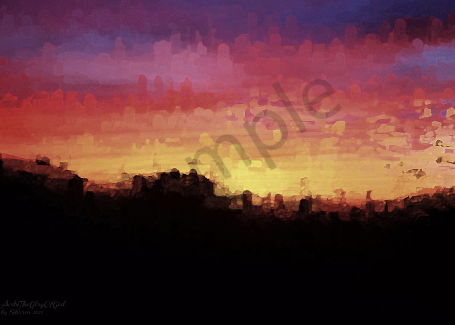"Abstract Colorful Sunset" from Lake Dixon - digital painting photo