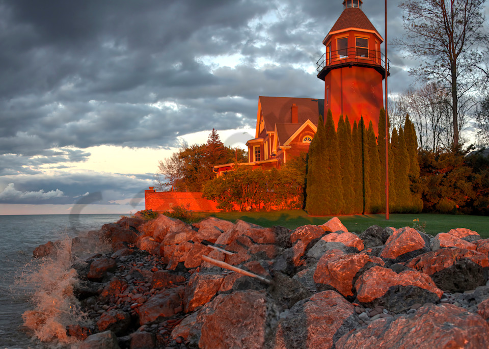 Braddock Point Lighthouse at Sunset