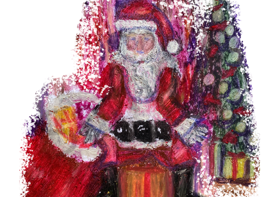 Take A Load Off Santa,  Square Prints And Merch Art | Marie Stephens Art