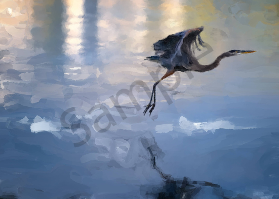 Great Heron In Flight   Gna Art | Windhorse