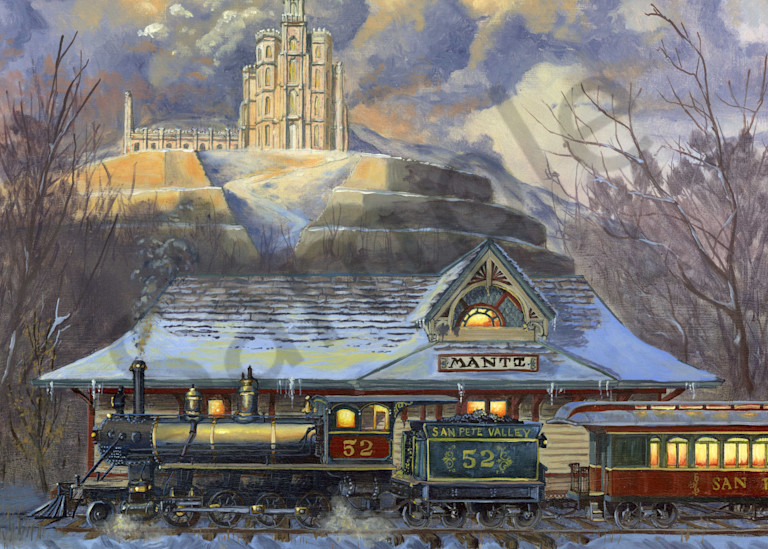 Manti Christmas Temple Train Art | Brimley Studios