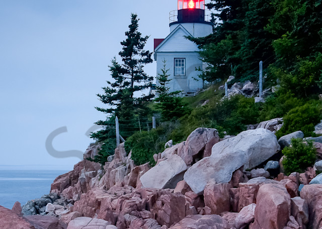 Coastal Wall Art: Lighthouse on a Rocky Shore