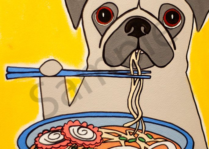 Noodle Pug Art | arteparalavida