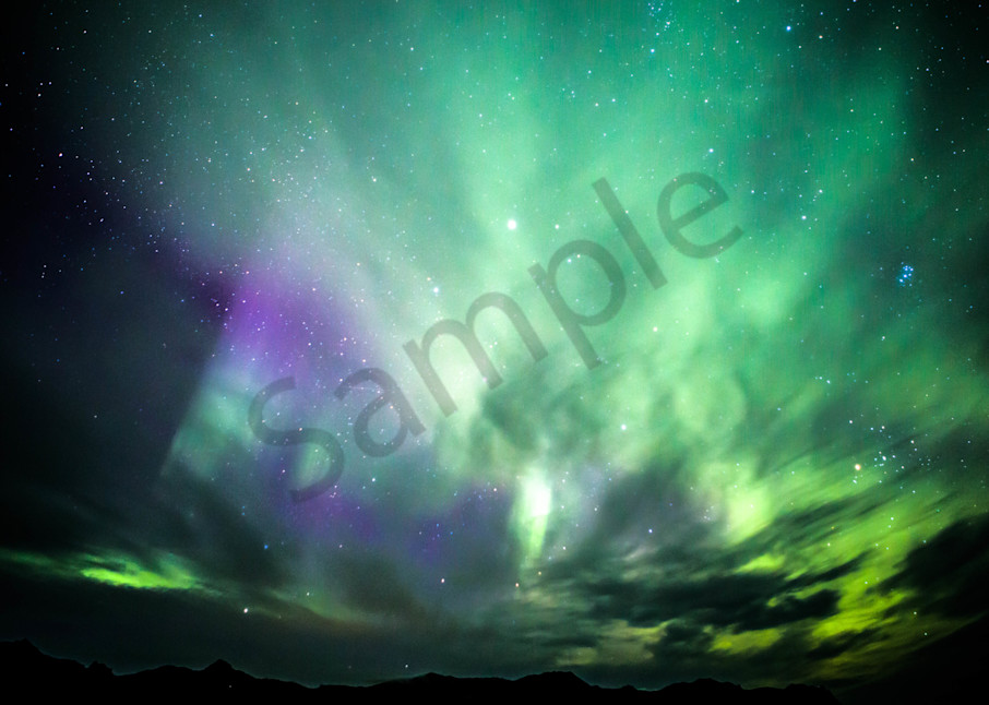 Green And Purple Aurora Angel Photography Art | Photography by SC
