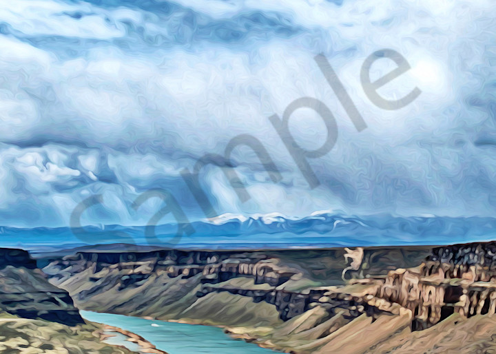 Snake River from Dedication Point - digital painting photograph
