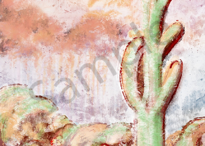 Stately Cactus Abstract Art | Carolyn Allen