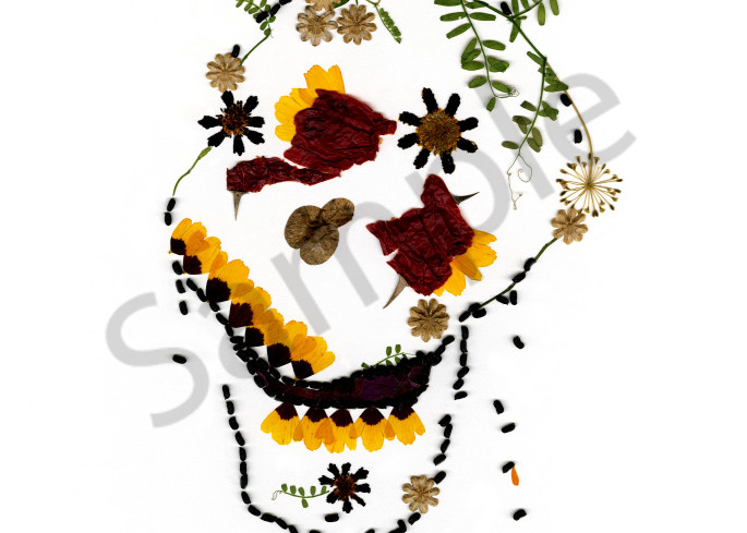 Error 401 Unauthorized Floral Skull Original Art
