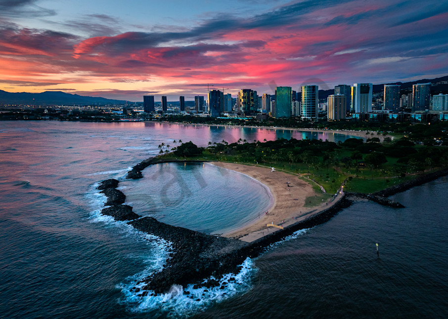 Magic Island Sunset by Leighton Lum | Pictures Plus