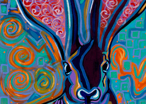Jack rabbit paintings by artist, John R. Lowery, available as art prints.