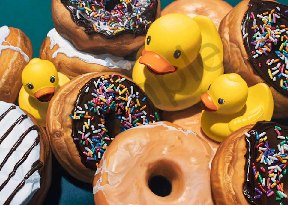 Duck In Donuts print by Kevin Grass