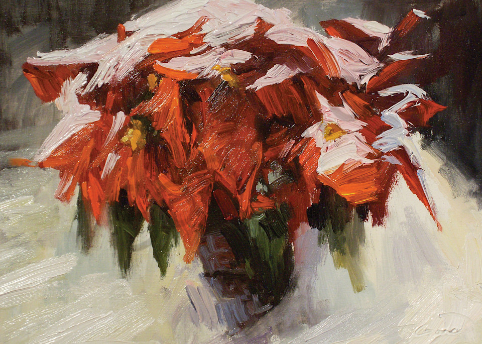 Poinsettia In Winter Art | Ted Garcia Fine Art