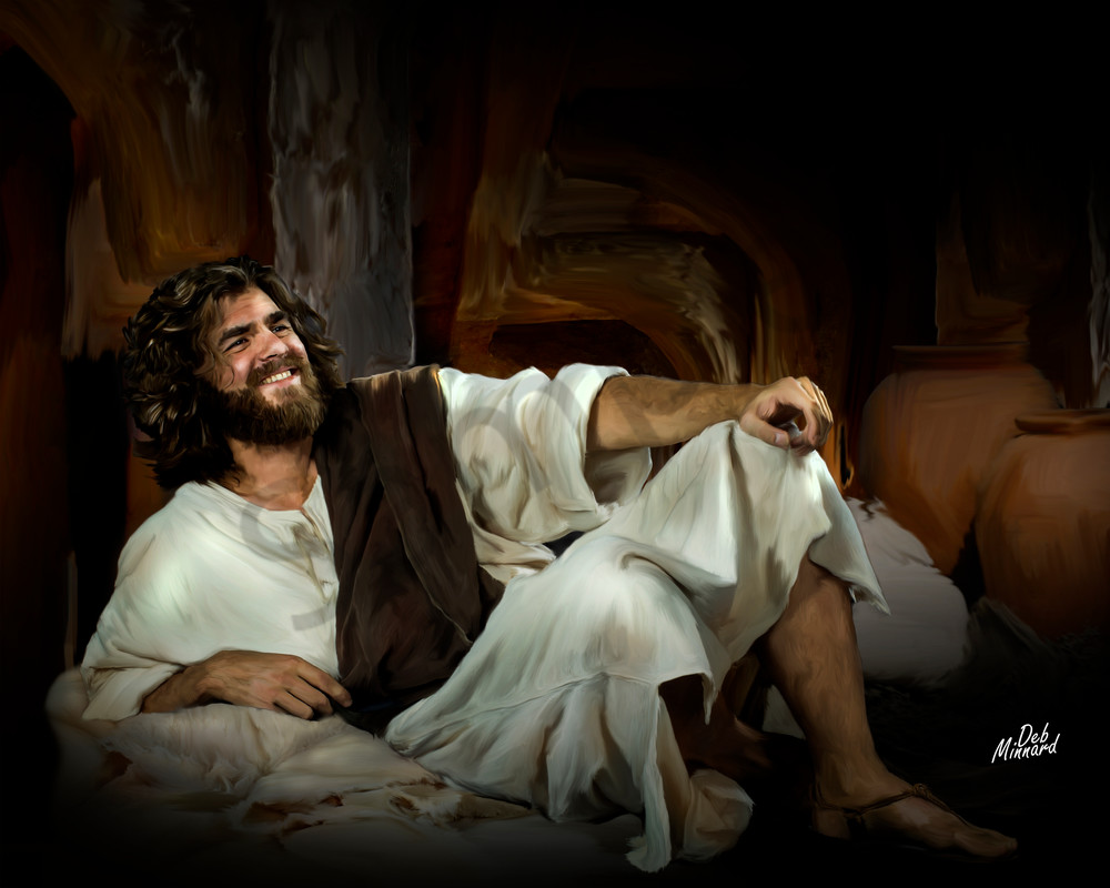 Joyous Jesus reclining 