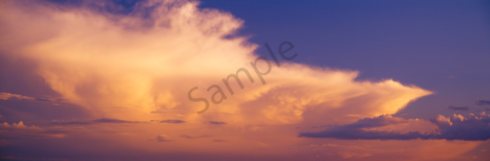 Panoramic view, Cumulonimbus cloud in the evening light