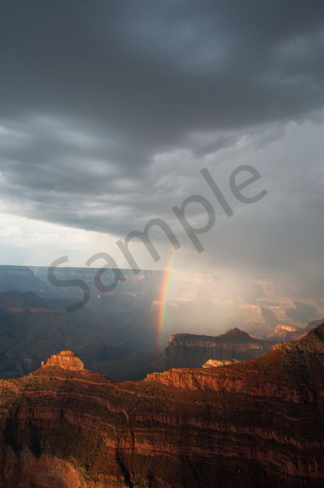 Monsoon storm and rainbow 
