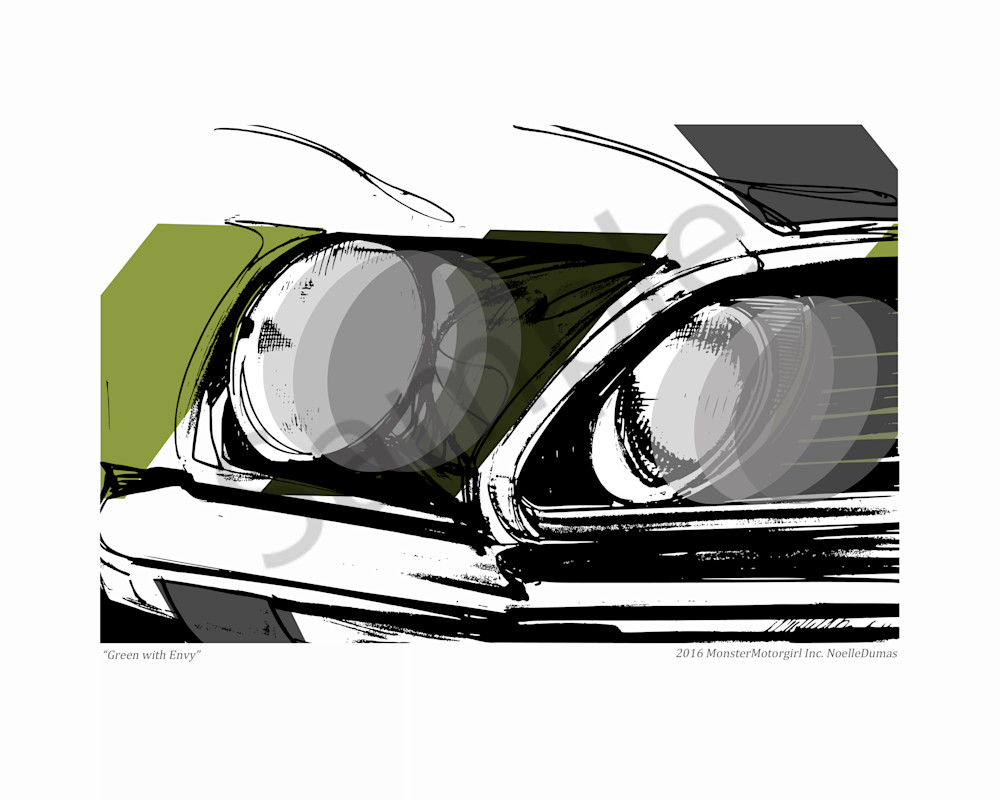 69 Mustang Green Art | Motorgirl Studios