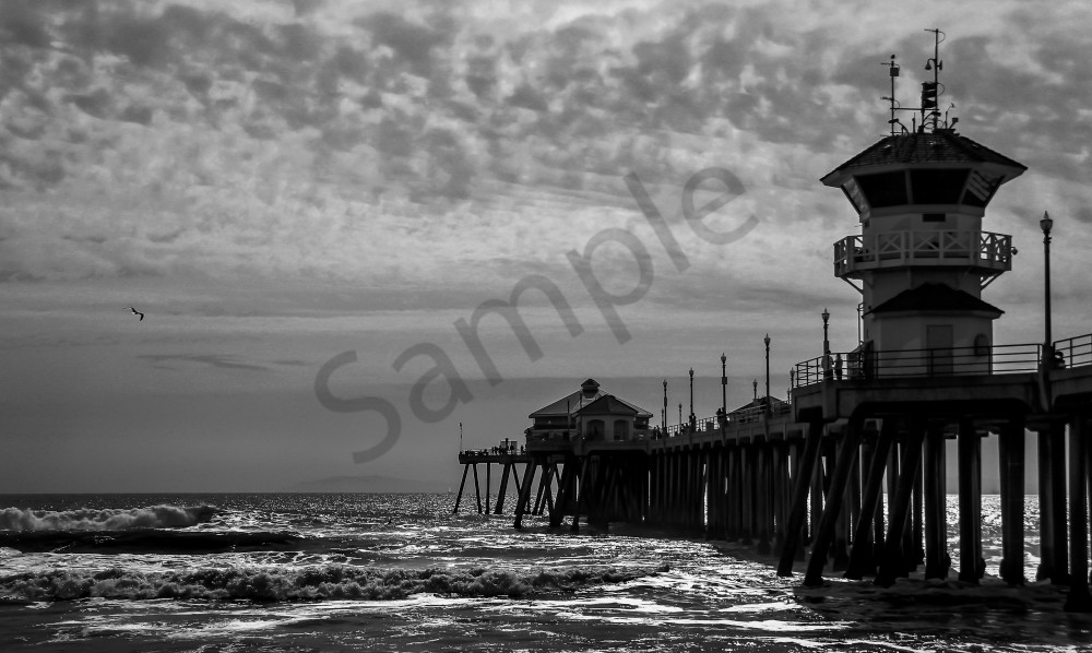 Huntington Beach Pier B W Photography Art | Mason & Mason Images