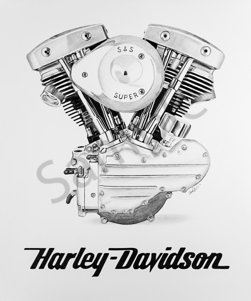 Shovelhead Harley Engine & Logo