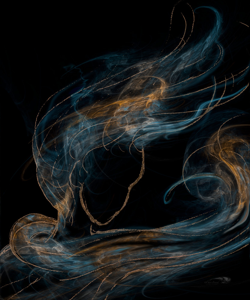 Her Essence wind-blown female digital art by Cheri Freund