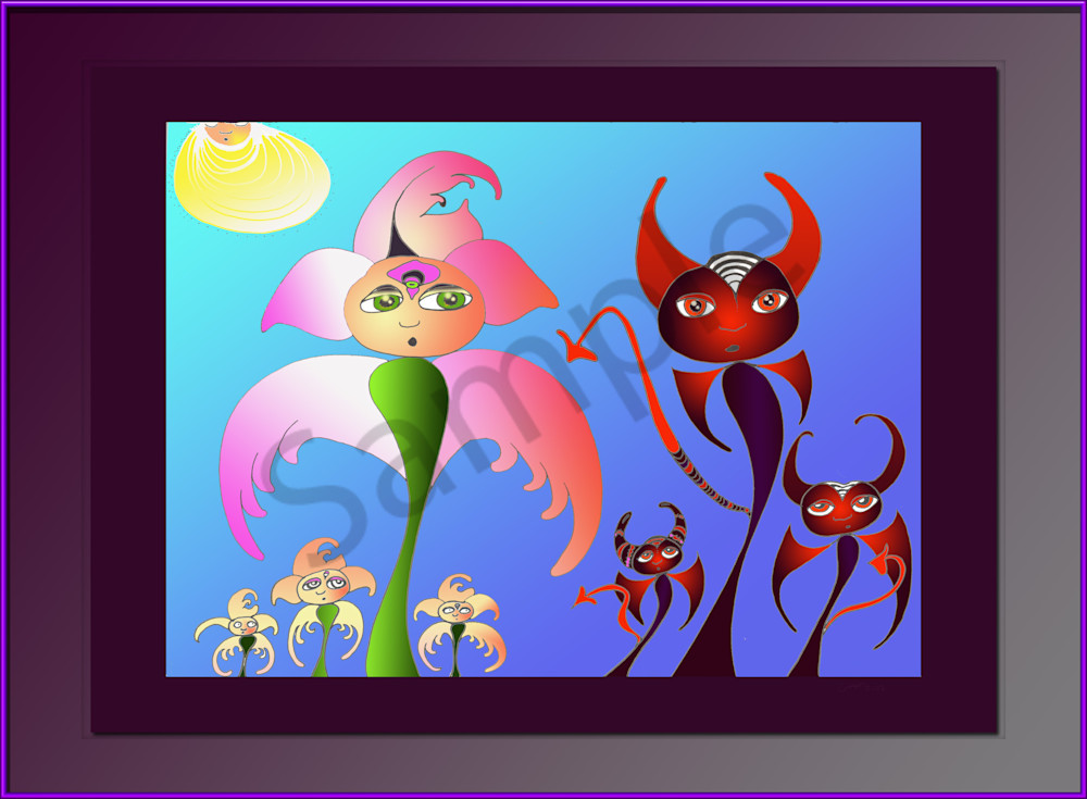 Devil And Angel Flower People Families Art | FireFlower Art