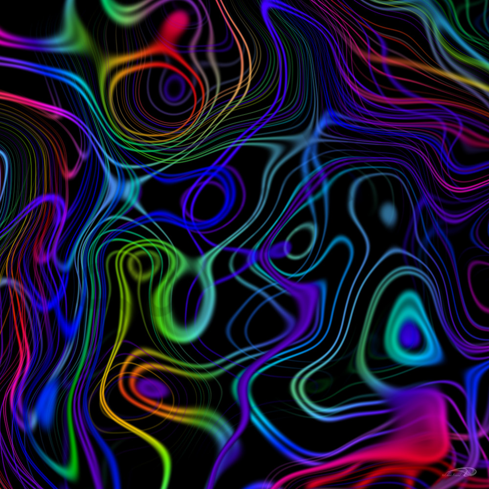 Funky Trippy Lines overlapping digital art by Cheri Freund