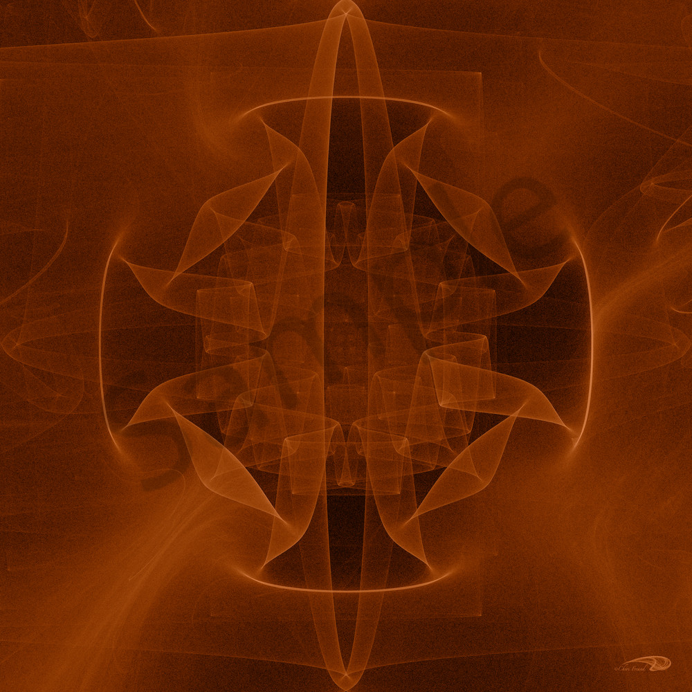 Sheer Origami Orange abstract gyroscope digital art by Cheri Freund