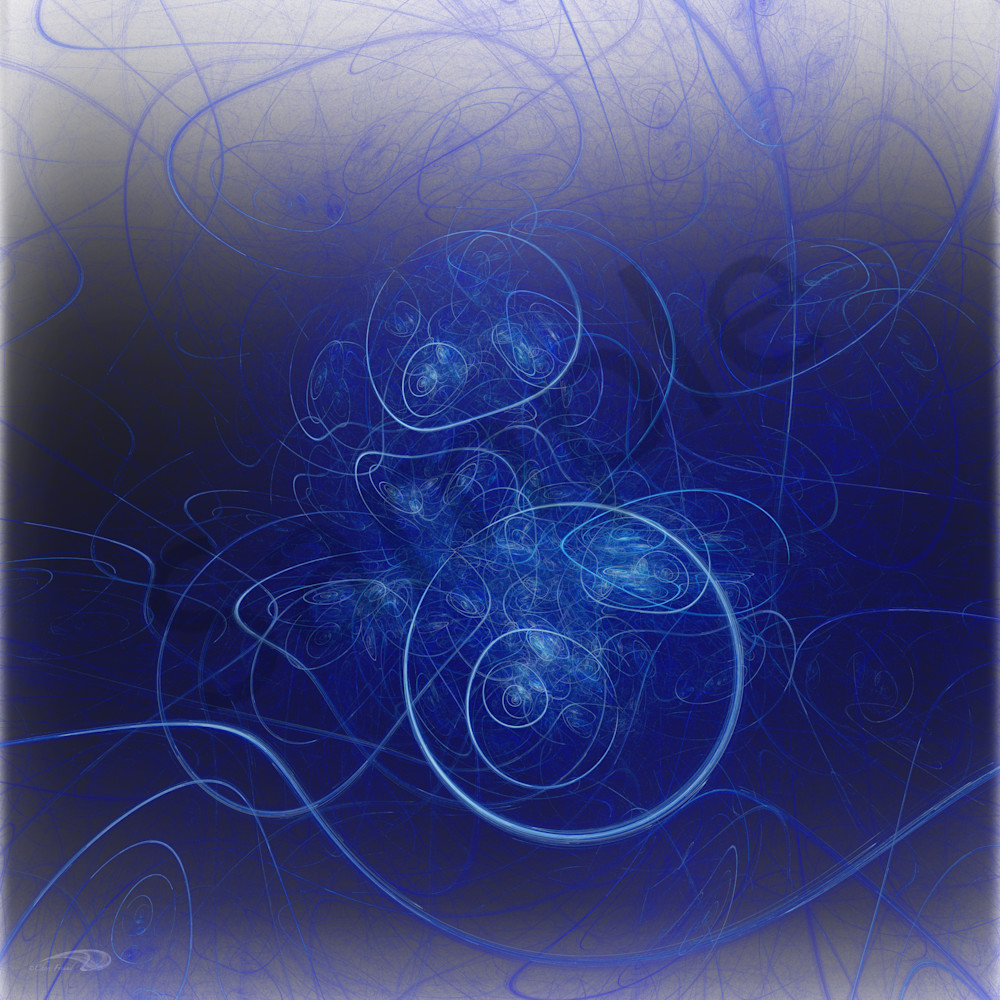 Carrie's String blue swirls digital art by Cheri Freund