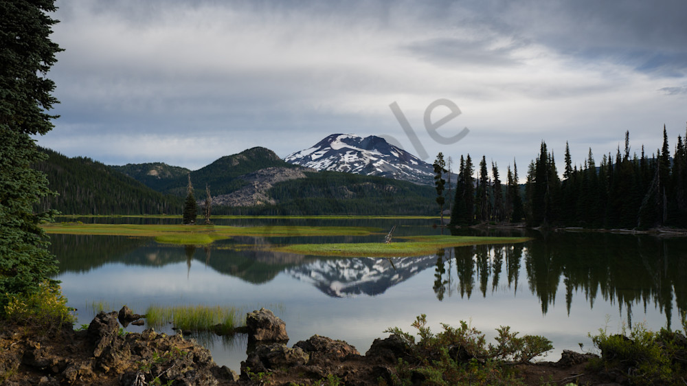 Sparks Lake Sisters reflection photo for sale by Barb Gonzalez Photography