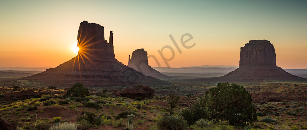 Monument Valley Sunburst Over Mittens Photography Art | Barb Gonzalez Photography