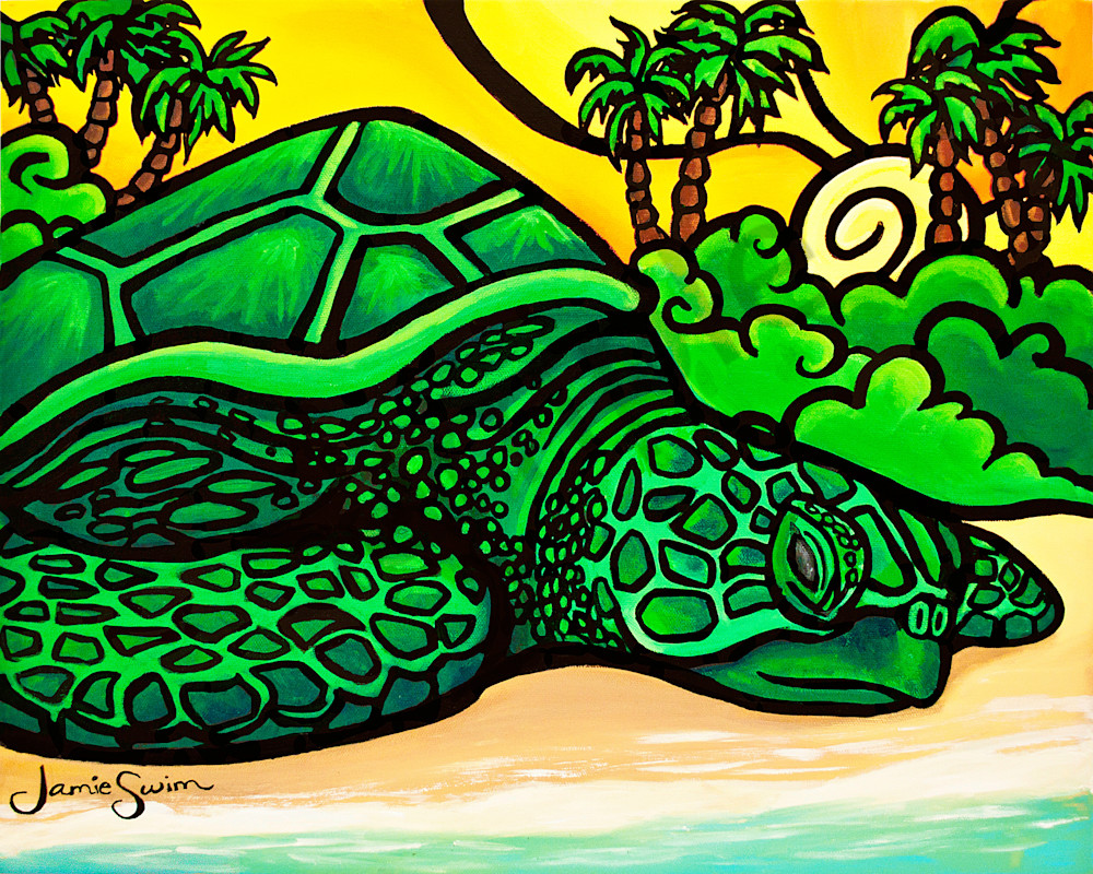 Hawaiian Childrens Canvas & Paint Set Honu Turtle