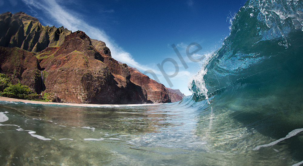 wave and cliff, Hawaii waves prints