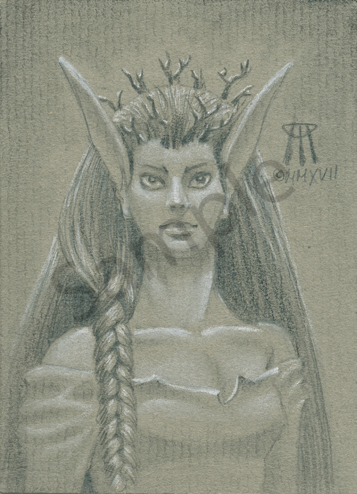  Paintings and Mixed Media Art | Small drawing of the Norwood Priestess magic card.