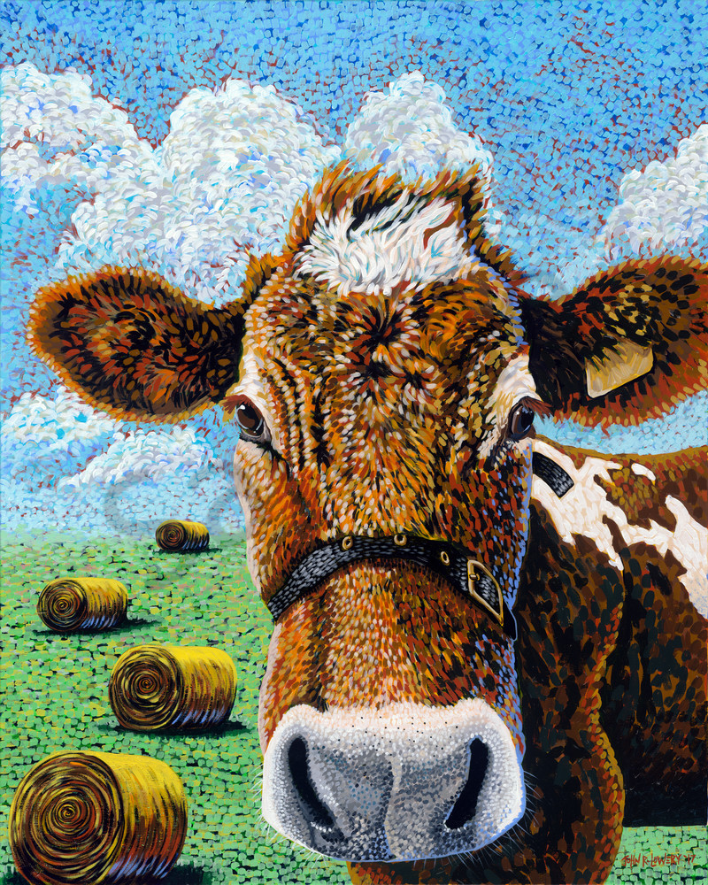 Colorful Cow paintings by John R Lowery, available as art prints.