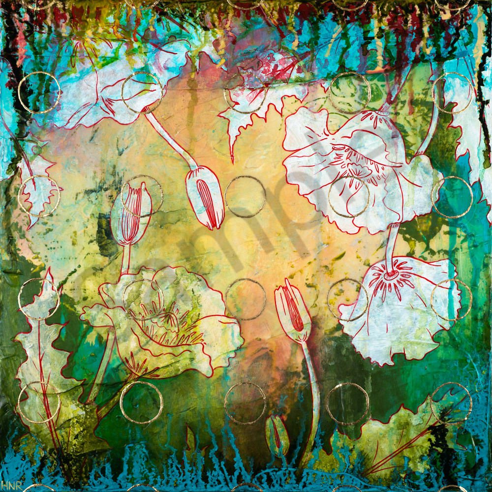 Circles (Poppies), a fine art print by Heather Robinson Circles (Poppies), a fine art print by Heather Robinson