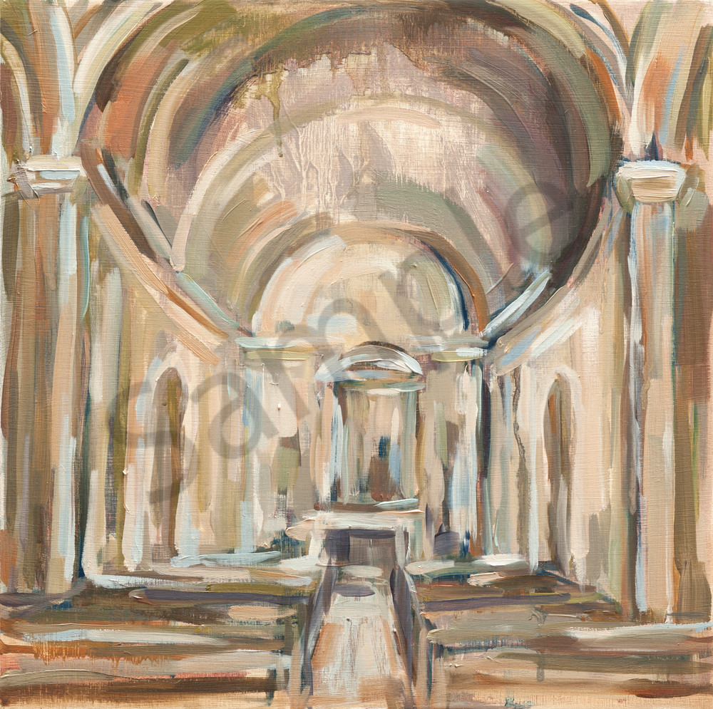Impressionist Church Architecture Painting by Michelle Arnold Paine