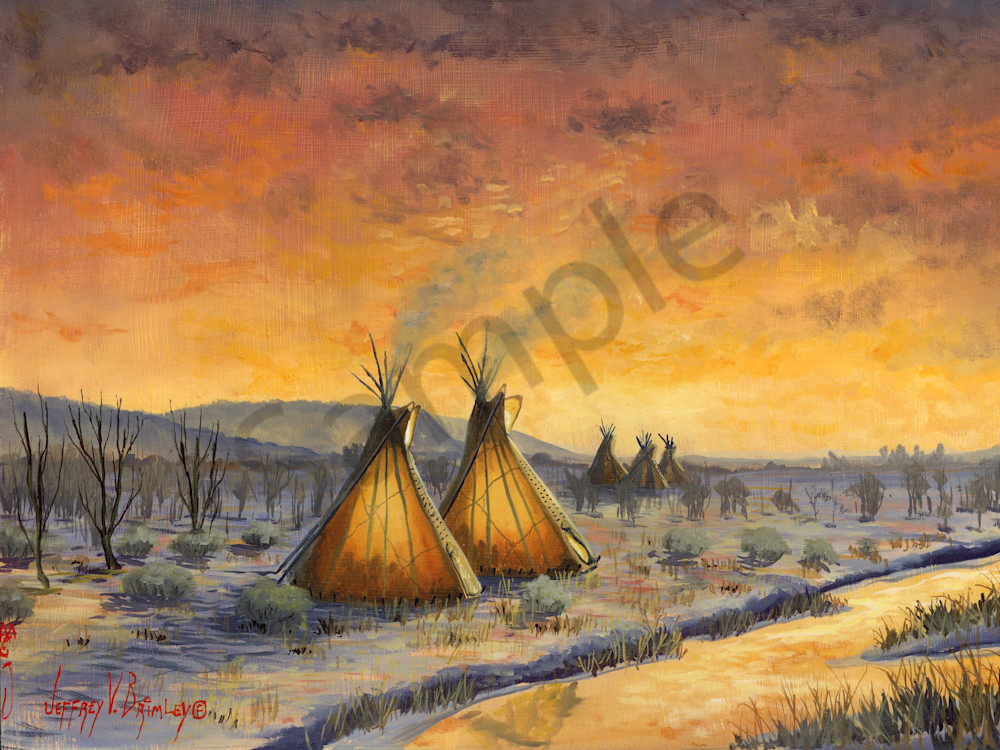 Native american Cheyenne winter teepee prints
