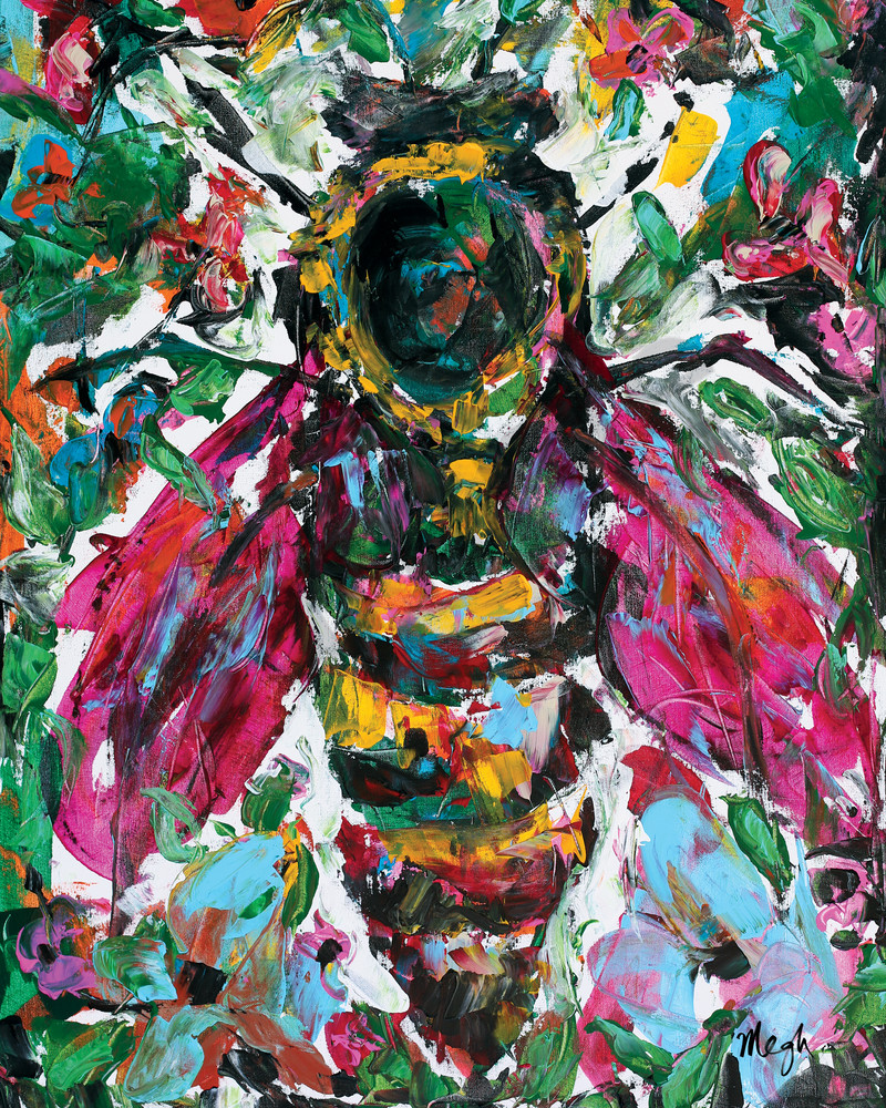 Paradise Queen, Bee Painting by KC Artist Megh Knappenberger